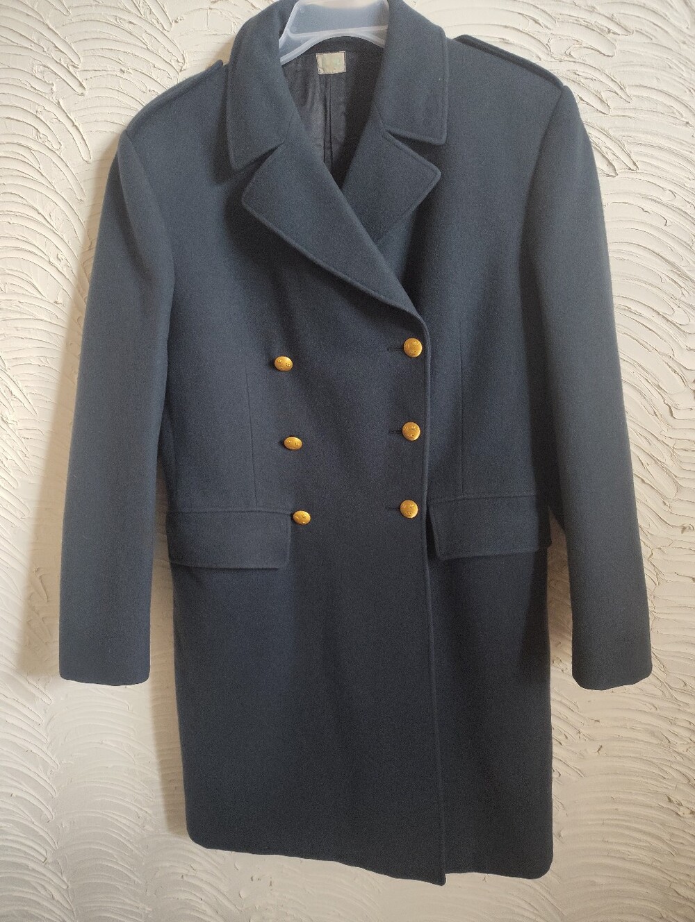 VTG Men's TIger of Sweden Wool Swedish Military  Button Coat Double Breasted